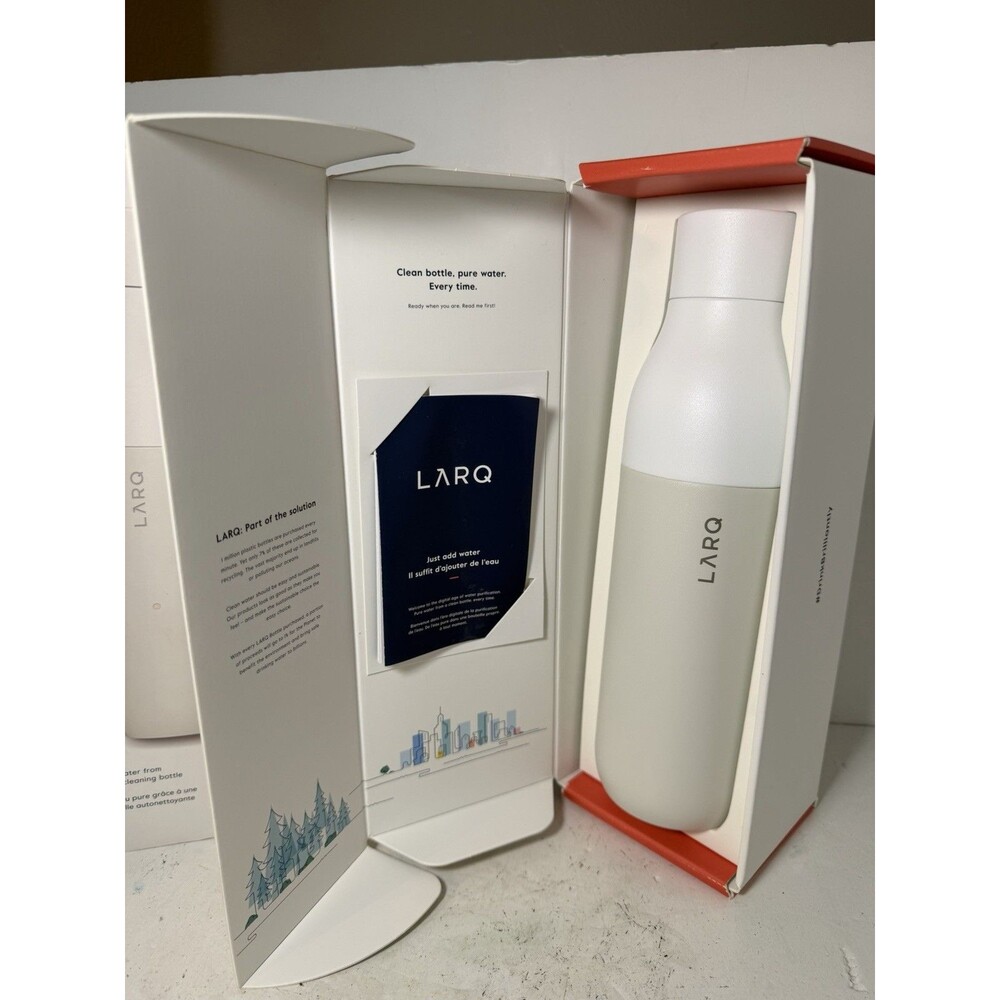 LARQ Bottle PureVis 25oz Self-Cleaning & Insulated Stainless Steel Granite White